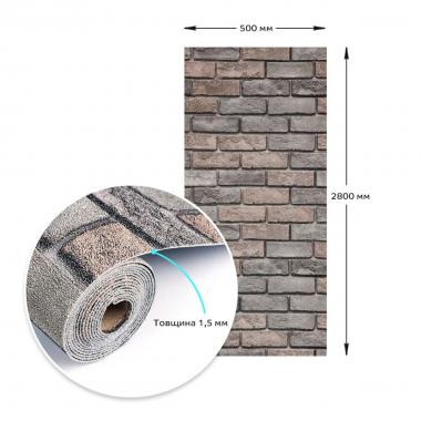 Самоклеючі шпалери 2800х500х1,5мм Коричнева катериновлавська цегла (D) SW-00001786