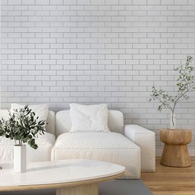 Панель стінова 700х700х4мм Біла цегла зі сріблом SW-00001502