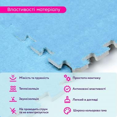 Пол-пазл плюшевый 30х30х1см Голубой (D) SW-00002090