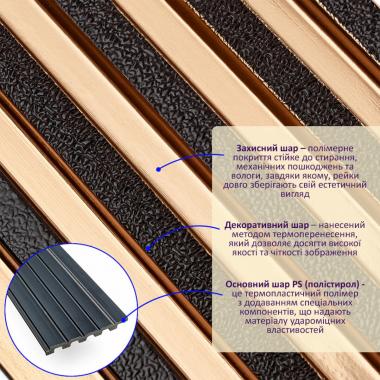 Рейка декоративная PS 2900х115х12мм Под коричневую кожу с бронзой SW-00002135