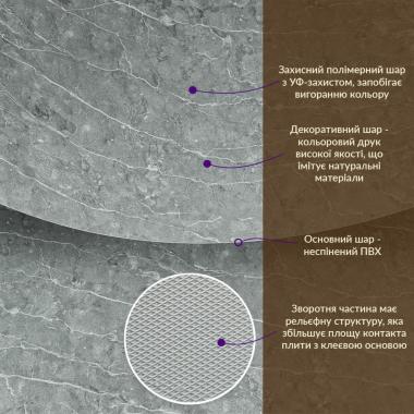 Декоративна плита ПВХ 1,22м х 2,44м х 3мм Металік мармур SW-00001409