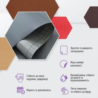 Самоклеющая экокожа в рулоне 1.37х1м х 0.5мм Темно-серый SW-00001154