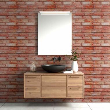 Декоративная ПВХ панель 960х480х4мм Коричнево-розовый кирпич SW-00001426