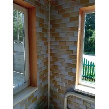 Декоративная ПВХ панель 960х480х4мм Бело-бежевый клинкерный кирпич SW-00001430