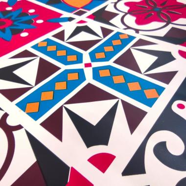 Самоклеюча плівка на паперовій основі 0,45х10м х 0,07мм Вінтажна бордова мозаїка SW-00000789