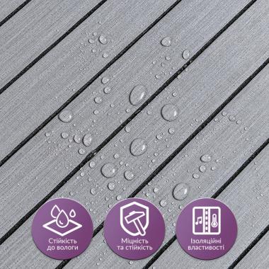 Покрытие виниловое самоклеющееся 3D рейки 600х600х2,8мм Тик седой SW-00002206