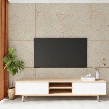 Декоративна ПВХ плита 600х600х3мм Світло-бежевий мармур (S) SW-00001629