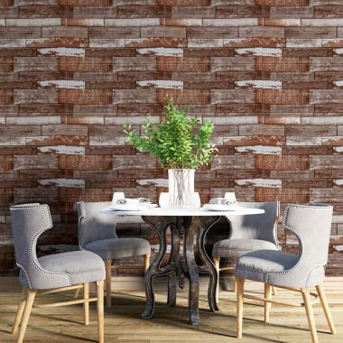 Самоклеющаяся декоративная 3D панель 700x700x5мм Коричневое дерево (049) SW-00000152