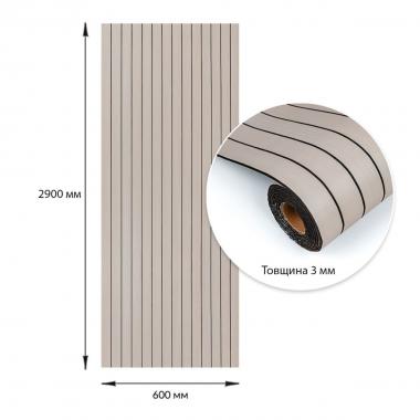 Покрытие виниловое самоклеющееся 3D Рейки в рулоне Кедр Серебряный 600х2900х3мм SW-00002902