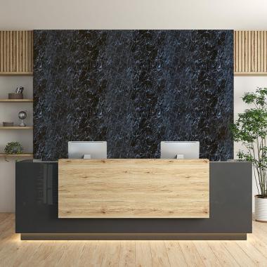 Декоративная ПВХ плита 1,22м х 2,44м х 3мм Черный мрамор SW-00001404