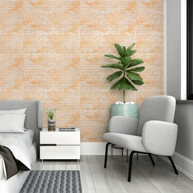 Декоративная 3D панель самоклейка 700x770x3мм Мрамор жёлтый (062-3) SW-00000694