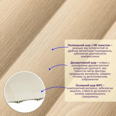 Рейка декоративна WPC стінова 205х14х2900мм SW-00003016