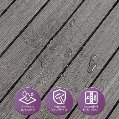 Покрытие виниловое самоклеющееся 3D рейки 600х600х2,8мм Металлический пепел SW-00002196