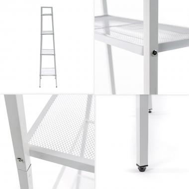 Стелаж-етажерка чотириярусний з металу 60х35х148см Білий SW-00002104