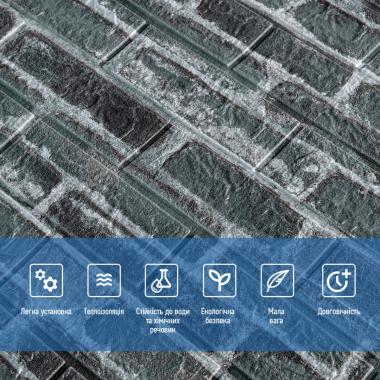 Декоративна 3D панель самоклейка 700х770х5мм Цегла сіра Катеринославська (042) SW-00000039