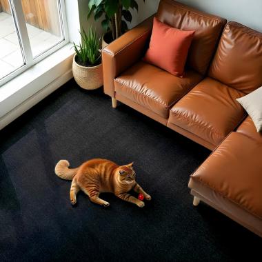 Самоклеюча плитка під ковролін в рулоні чорний 600х3000мм SW-00002588