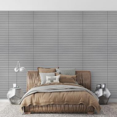 Покрытие виниловое самоклеющееся 3D рейки 600х600х2,8мм Скандинавский белый шпон SW-00002197