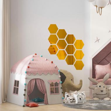 Зеркальный декор акриловый самоклеющийся 85*95мм золото, 12шт (D) SW-00002516