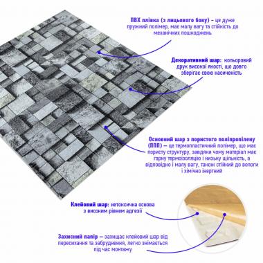 Панель стінова 700х770х3мм Графітовий кубік SW-00001996