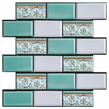 Декоративная ПВХ плитка на самоклейке 300х300х5мм Мятная, цена за 1 шт. (СПП-505) SW-00001139