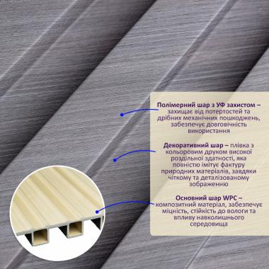 Рейка декоративна WPC стінова 200х27х2900мм SW-00003004