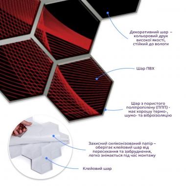 Декоративная ПВХ плитка на самоклейке 280х300х5мм Соты, цена за 1 шт. (СПП-503) SW-00000667