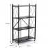 Стелаж мобільний чотириярусний універсальний розкладний з нержавіючої сталі 126х72х34см Чорний SW-00002098