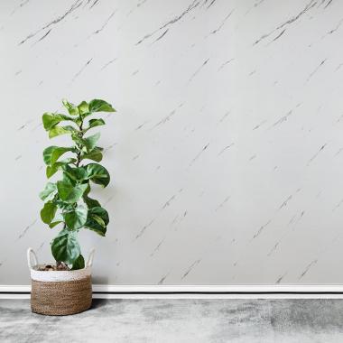 Плінтус РР самоклеючий 2300х70х4мм Білий з чорною смужкою (D) SW-00001830