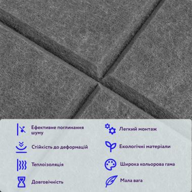 Звукоизоляционная панель 300х300х9мм Графит SW-00003508
