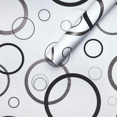 Самоклеюча плівка 0,45х10м х 0,07мм Срібні круги SW-00001201