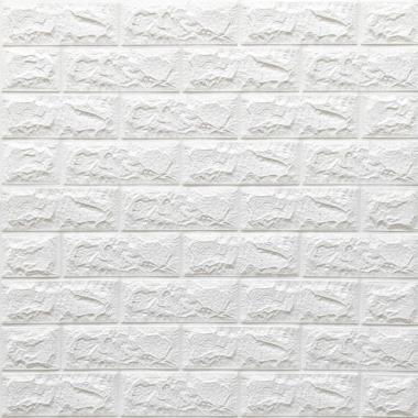 3D панель самоклеюча 700х770х7мм цегла Білий (001-7) SW-00000047