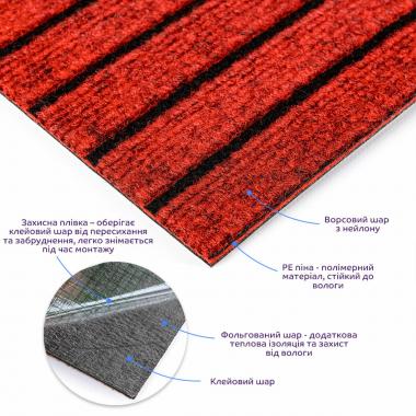 Самоклеящаяся плитка под ковролин бургунди 600х600*х,5мм SW-00002487