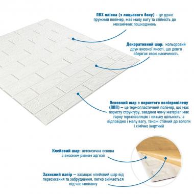 Панель стеновая 3D 700х770х2мм Белый SW-00001914