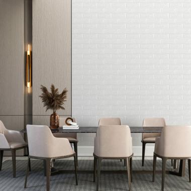 3D панель самоклеюча цегла 690х780х5мм Білий Матовий (001-5M) SW-00000587