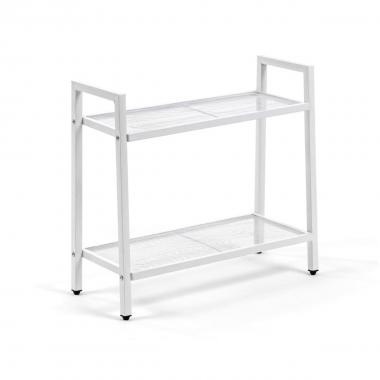 Стелаж-етажерка двоярусний з металу 60х26х60см Білий SW-00002102