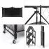 Стелаж мобільний триярусний універсальний розкладний з нержавіючої сталі 89х72х34см Чорний SW-00002097