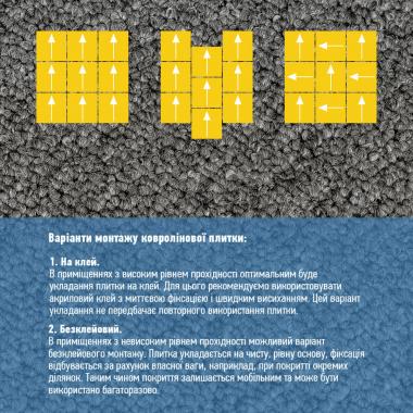 Плитка під ковролін без клейового шару 500х500х3мм Темно-Сірий SW-00002711