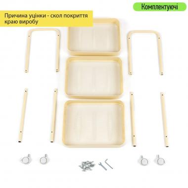 Етажерка мобільна триярусна универсальная з металу 45х30х78см Кремова SW-00002113