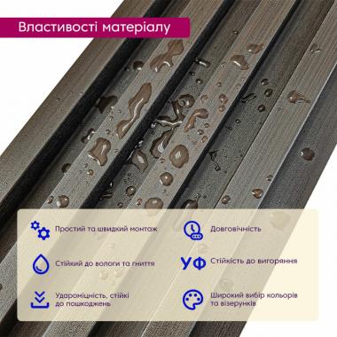 Рейка декоративна WPC стінова 3000х165х23мм Венге SW-00001537
