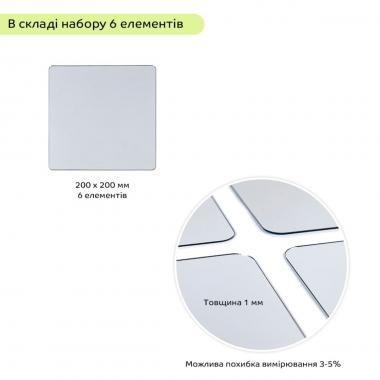 Зеркальный декор акриловый самоклеющийся серебро,6 шт(D) SW-00002526