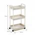Етажерка мобільна триярусна універсальна пластикова 41х25х72см Слонова кістка SW-00002435