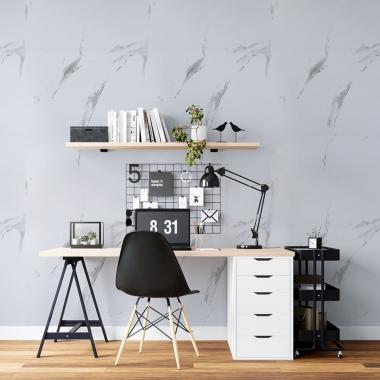 Самоклеюча вінілова плитка в рулоні 600х3000х2мм Білий повітряний мармур Глянсова SW-00001287