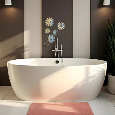 Зеркальный декор акриловый самоклеющийся Цветы серебро, 6шт (D) SW-00002519