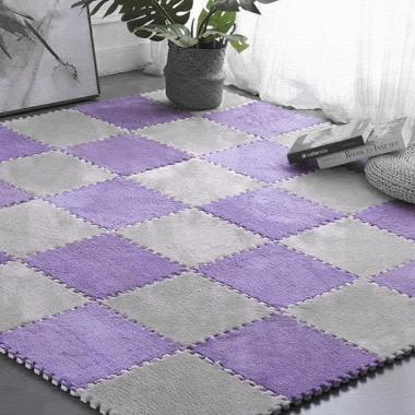 Підлога-пазл плюшевий 30х30х1см Фіолетовий (D) SW-00002086