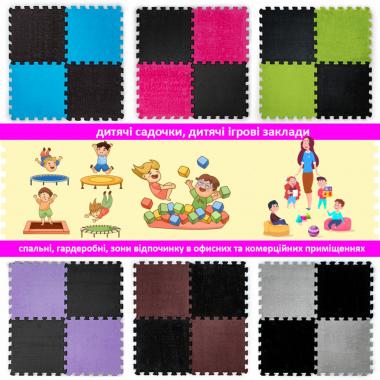 Пол-пазл плюшевый 30х30х1см Чёрный (D) SW-00002078