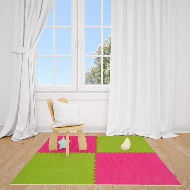 Підлога-пазл плюшевий 60х60х1см Рожевий (D) SW-00002093