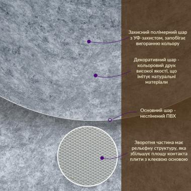 Декоративна ПВХ плита 1,22м х 2,44м х 3мм Попелястий мармур SW-00001405