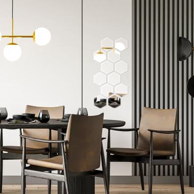 Дзеркальний декор акриловий самоклеючий 125*105мм срібло,12шт (D) SW-00002513