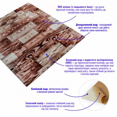 Панель стеновая 700х700х3мм Красное дерево SW-00001896
