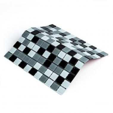 Мозаика из декоративного стекла 298х298х4,5мм Чёрно-серая SW-00002369